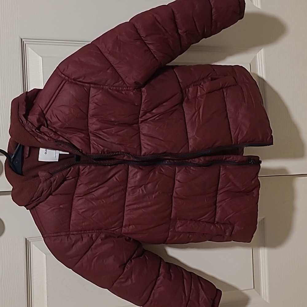 Kids Puffer Coat, Maroon, Size S 6-7